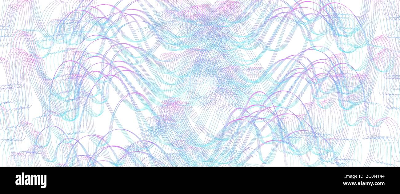 Blue, magenta squiggle subtle lines. Wavy tangled curve. Abstract vector background. Textured pattern. Template design for banner, landing page. EPS10 Stock Vector
