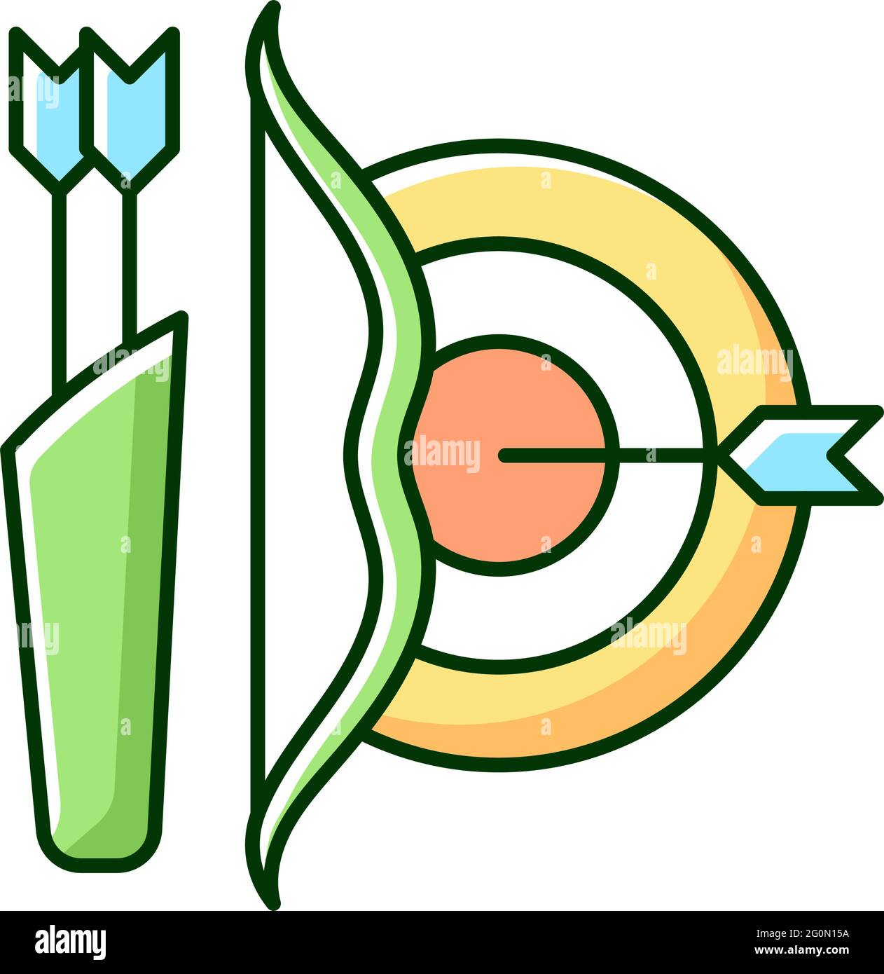 Archery RGB color icon Stock Vector