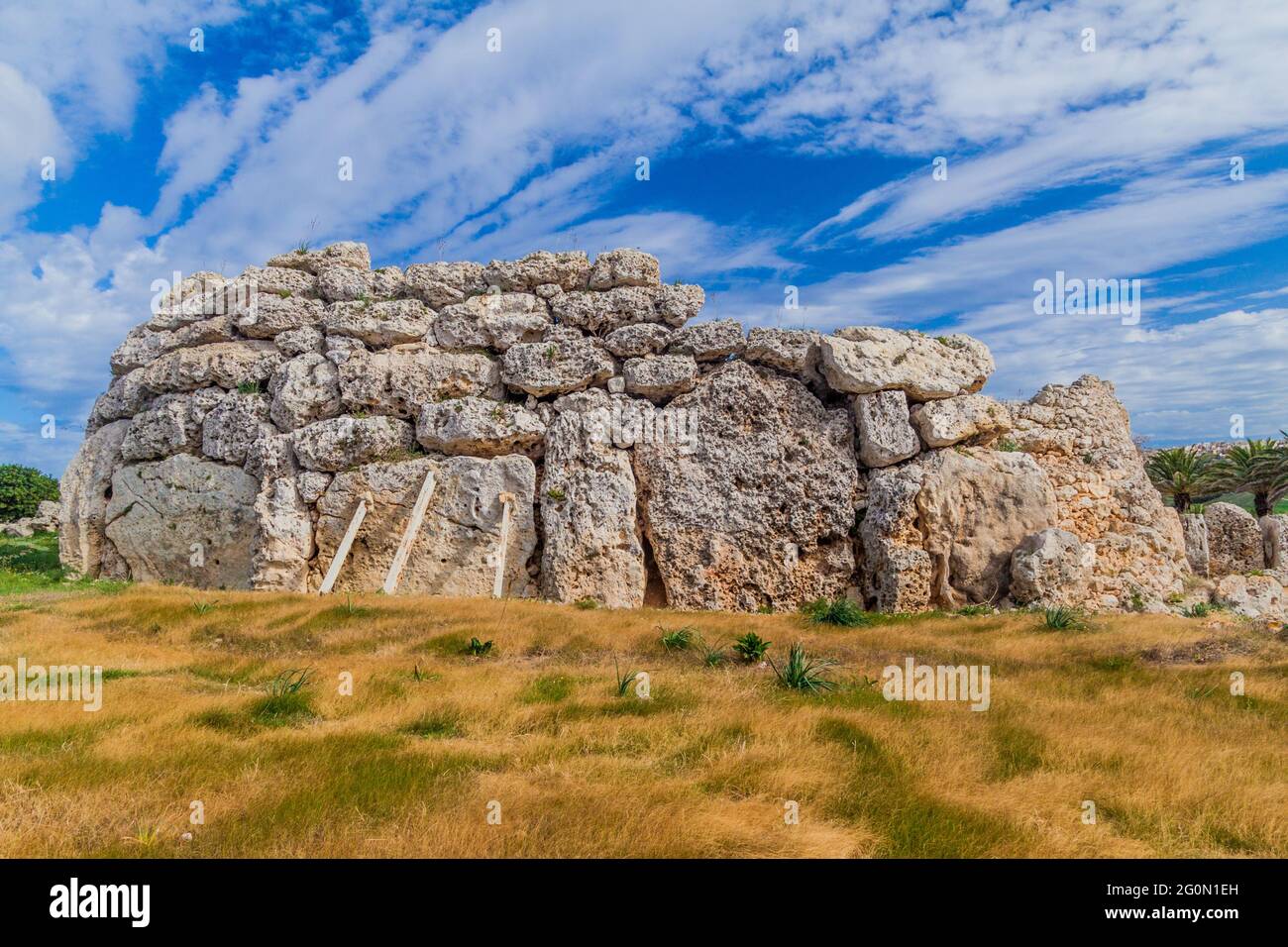 Megalithic temple complex Ggantija near Xaghra village on Gozo island, Malta Stock Photo