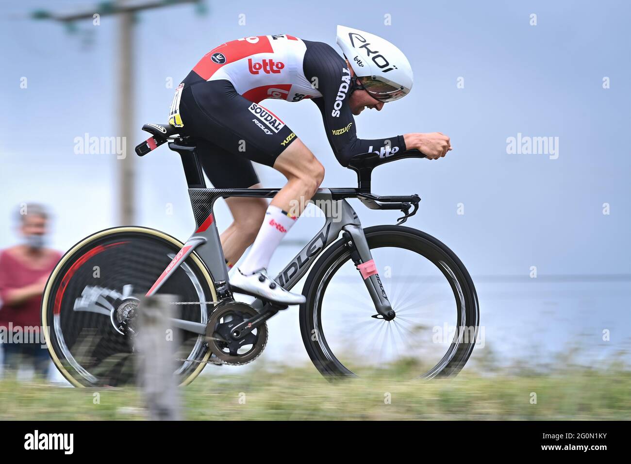 Belgian Tim Wellens of Lotto Soudal pictured in during the fourth of the 73rd edition of the Criterium du Dauphine cycling race, a 16,4km Stock Photo - Alamy