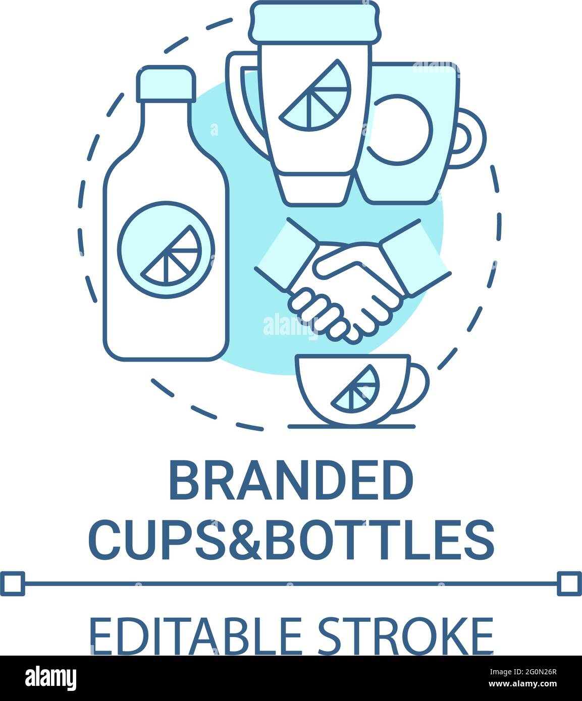 Branded cups and bottles concept icon Stock Vector Image & Art - Alamy