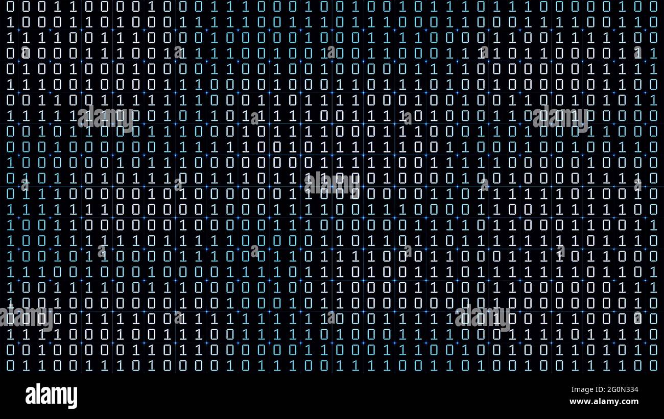 Binary code in the future digital abstract background. Modern technology hex code concept. Stock Photo