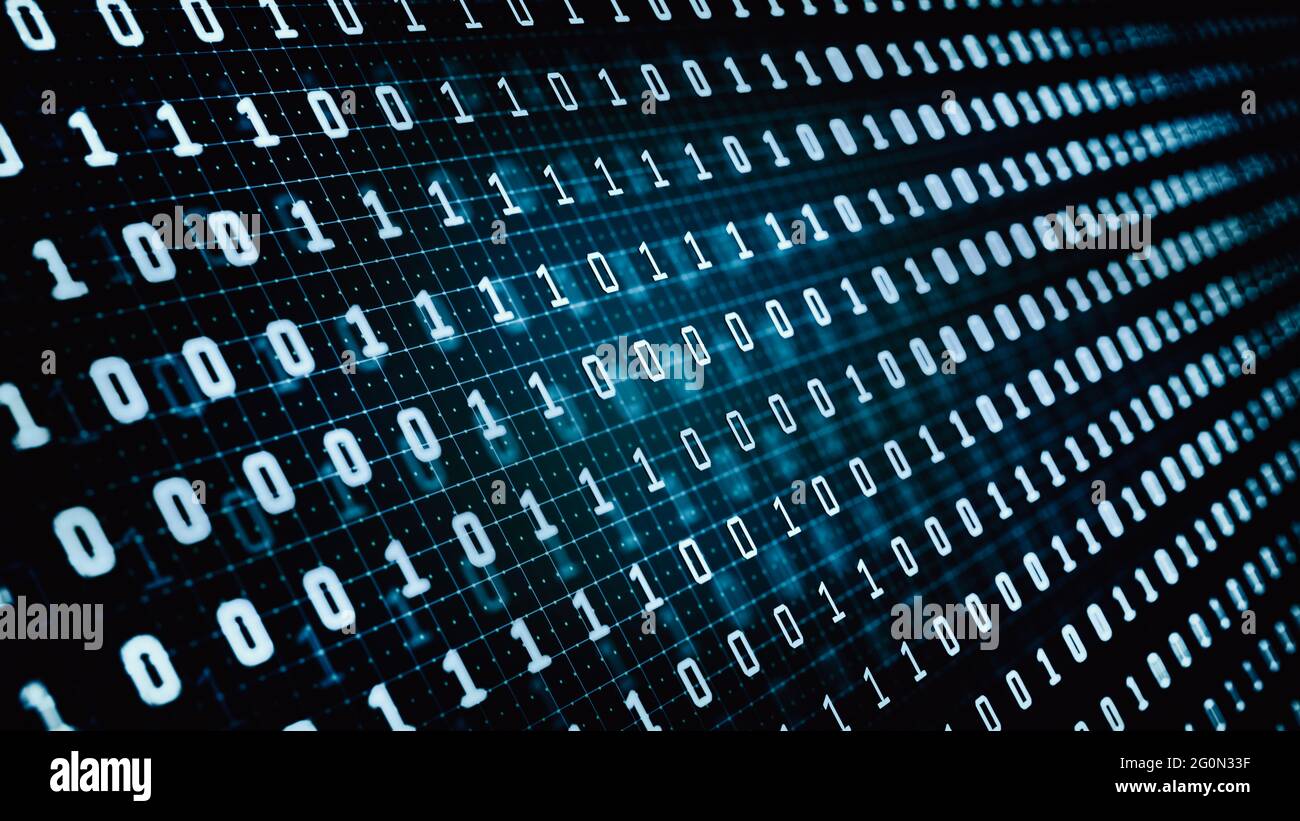 Binary code in the future digital abstract background. Modern ...