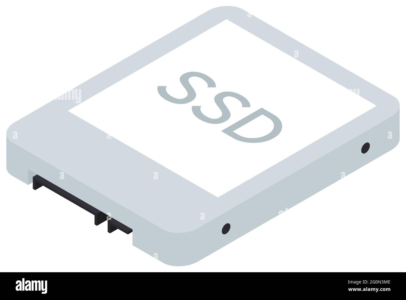 SSD isometric icon, Solid State Drive storage device. Information and data save equipment. Vector illustration isolated on white background Stock Vector