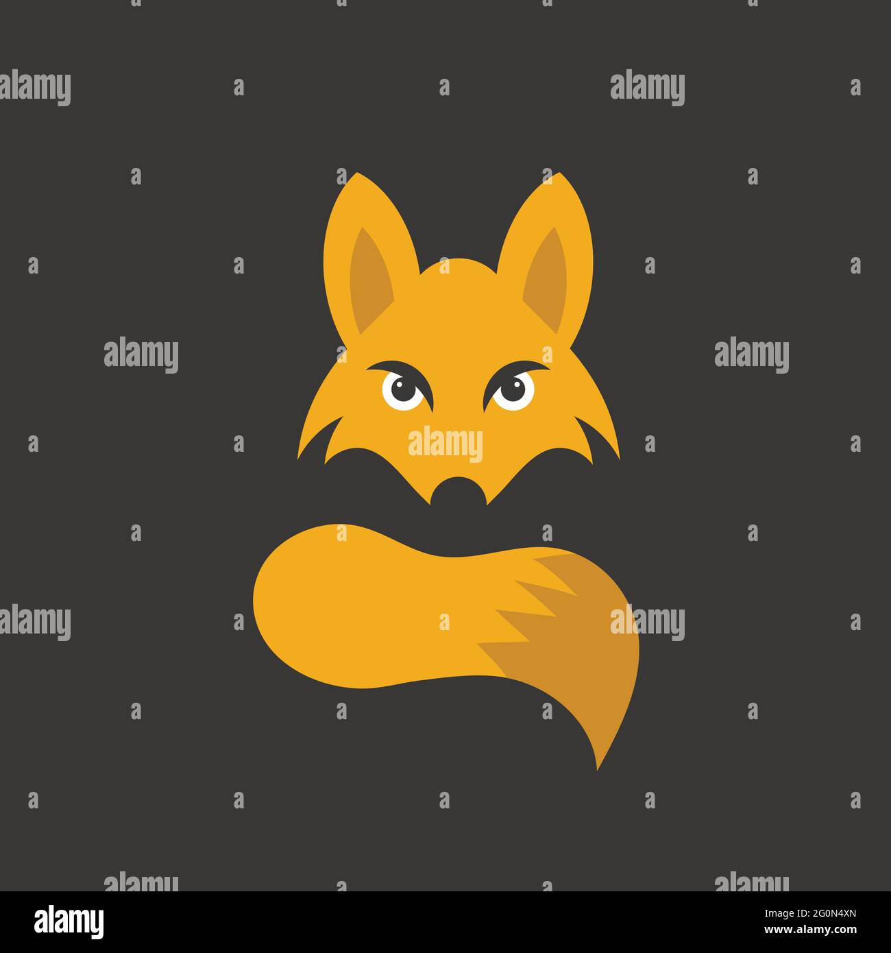 fox logo themes in bold vector image Stock Vector
