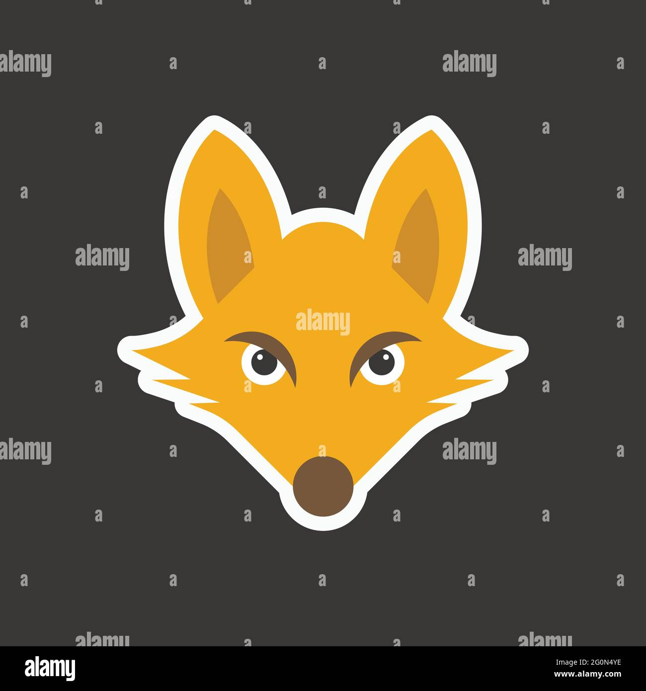 fox logo themes in bold vector image Stock Vector