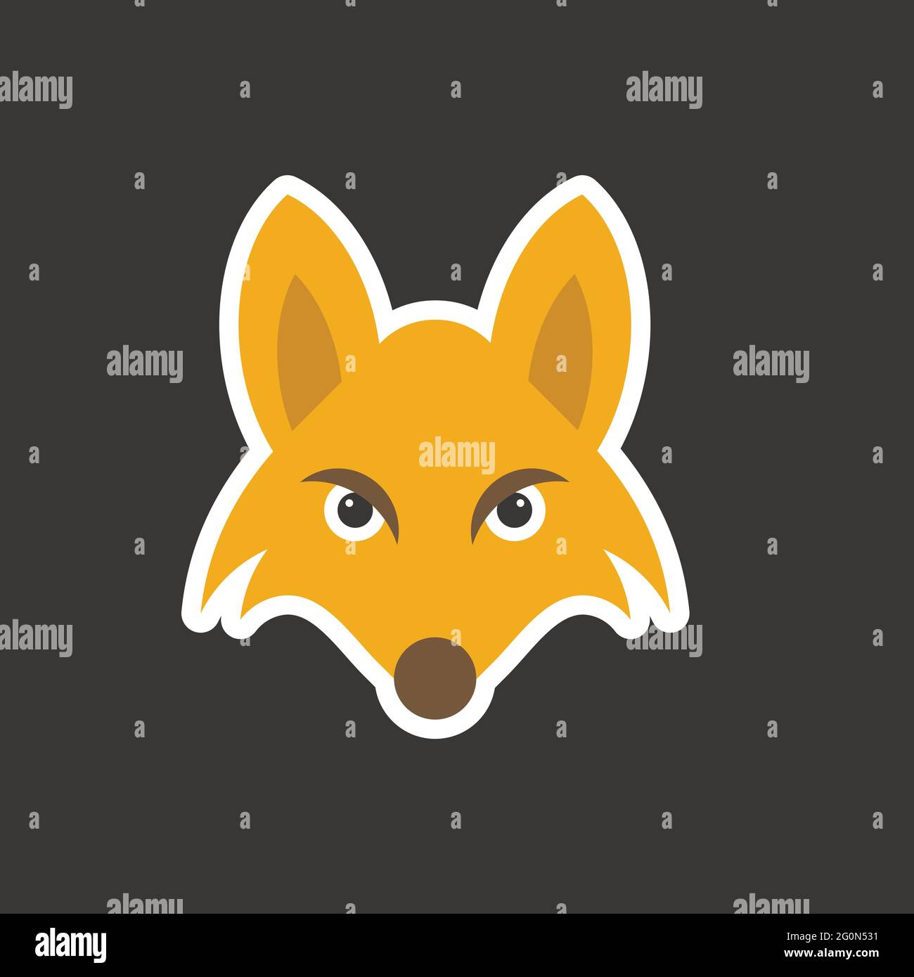 fox logo themes in bold vector image Stock Vector