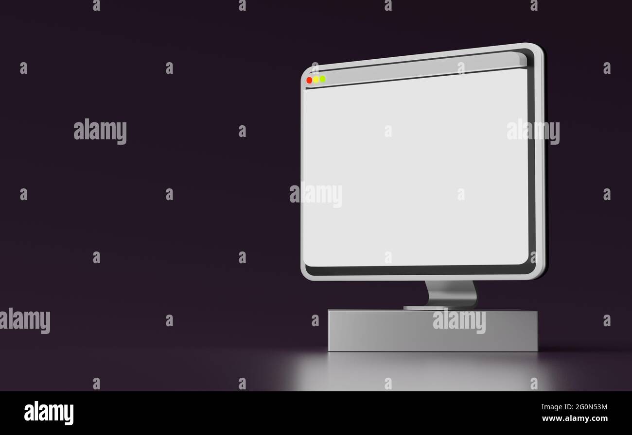 3d render Minimal mini computer for work office with white copy space ...