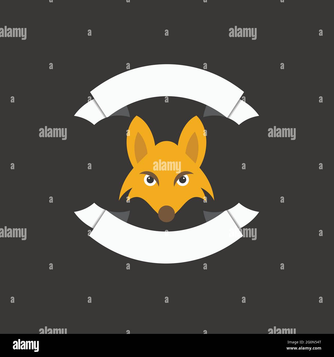 fox logo themes in bold vector image Stock Vector
