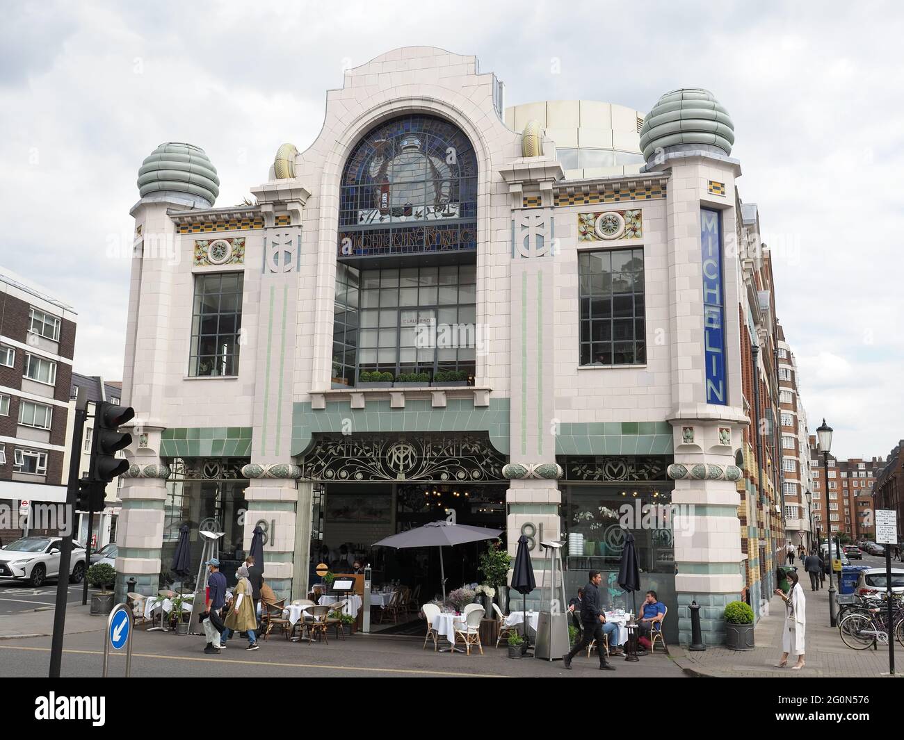View of the art deco style Michelin House in Fulham Road London Stock Photo