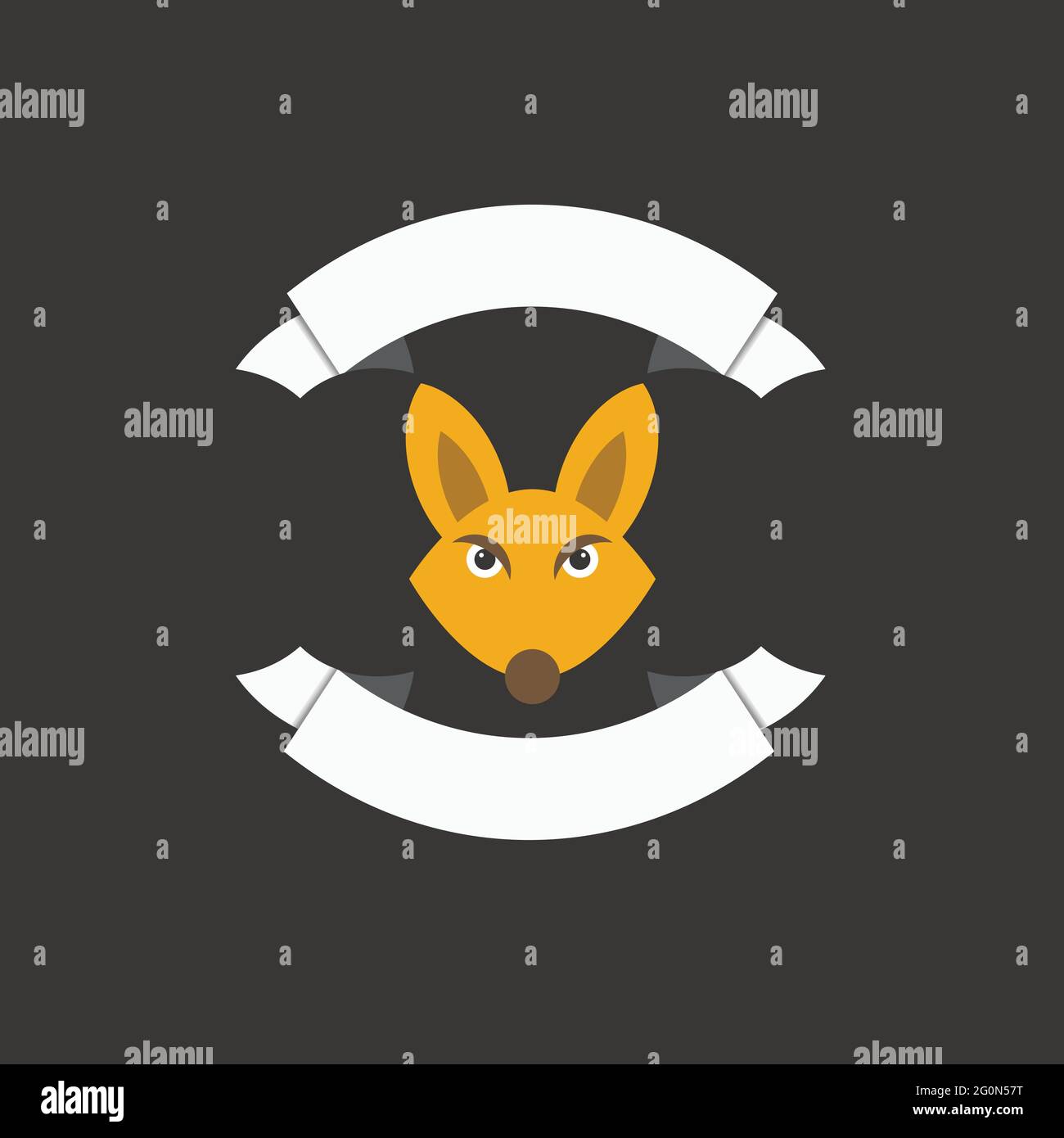 fox logo themes in bold vector image Stock Vector