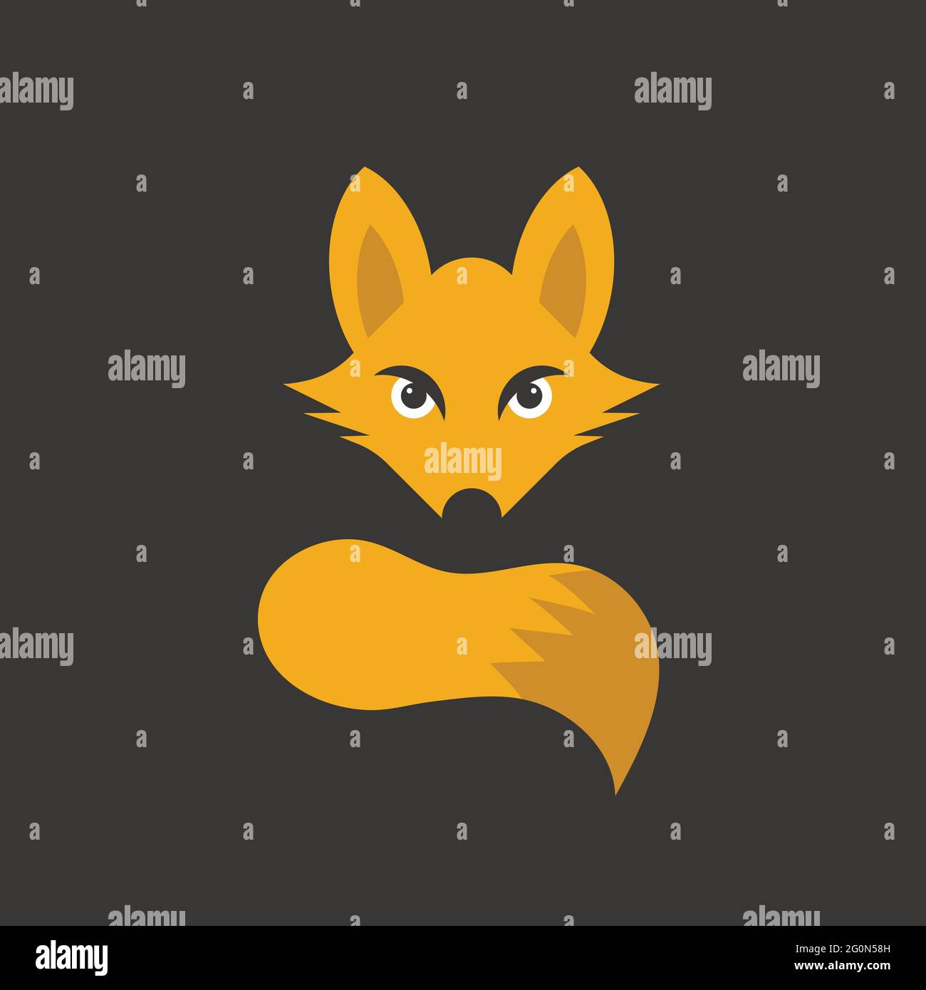 fox logo themes in bold vector image Stock Vector