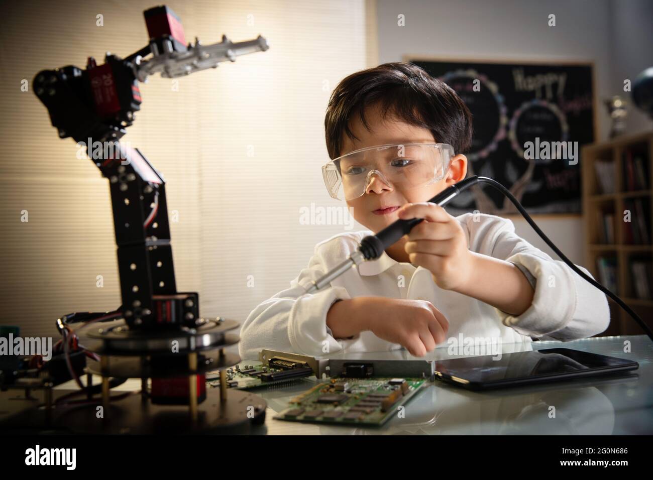 Students learning robot programming Stock Photo - Alamy