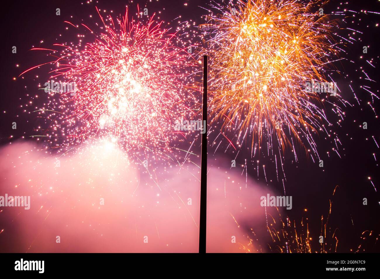 Various views of glittering fireworks Stock Photo Alamy