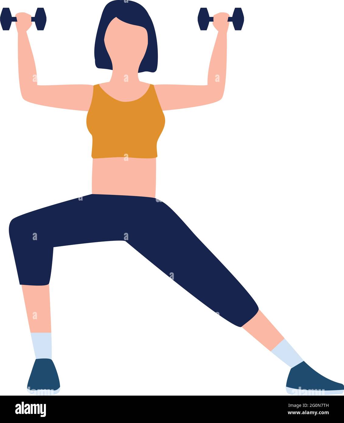 woman fitness with dumbbells Stock Vector Image & Art - Alamy