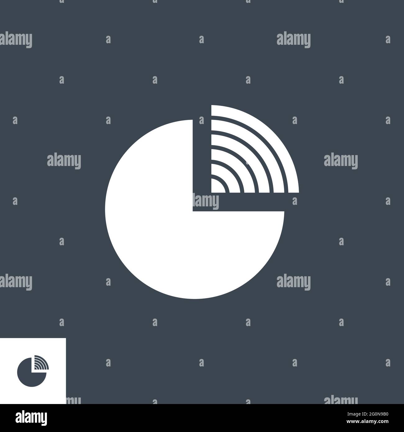 Pie Chart related vector glyph icon. Stock Vector