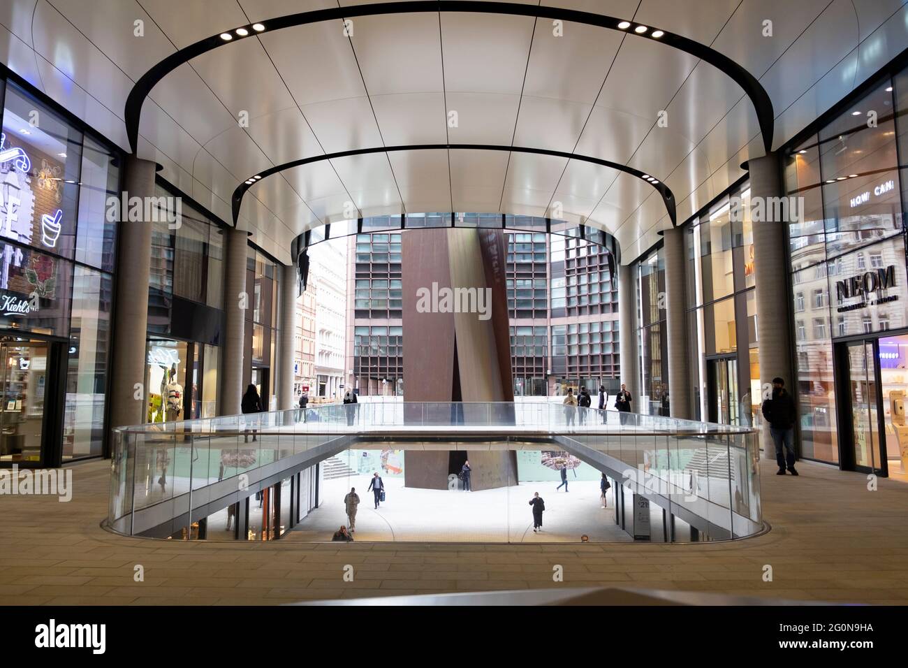 View of 100 Liverpool Street shops redevelopment near Broadgate Circle in the City of London England UK    KATHY DEWITT Stock Photo