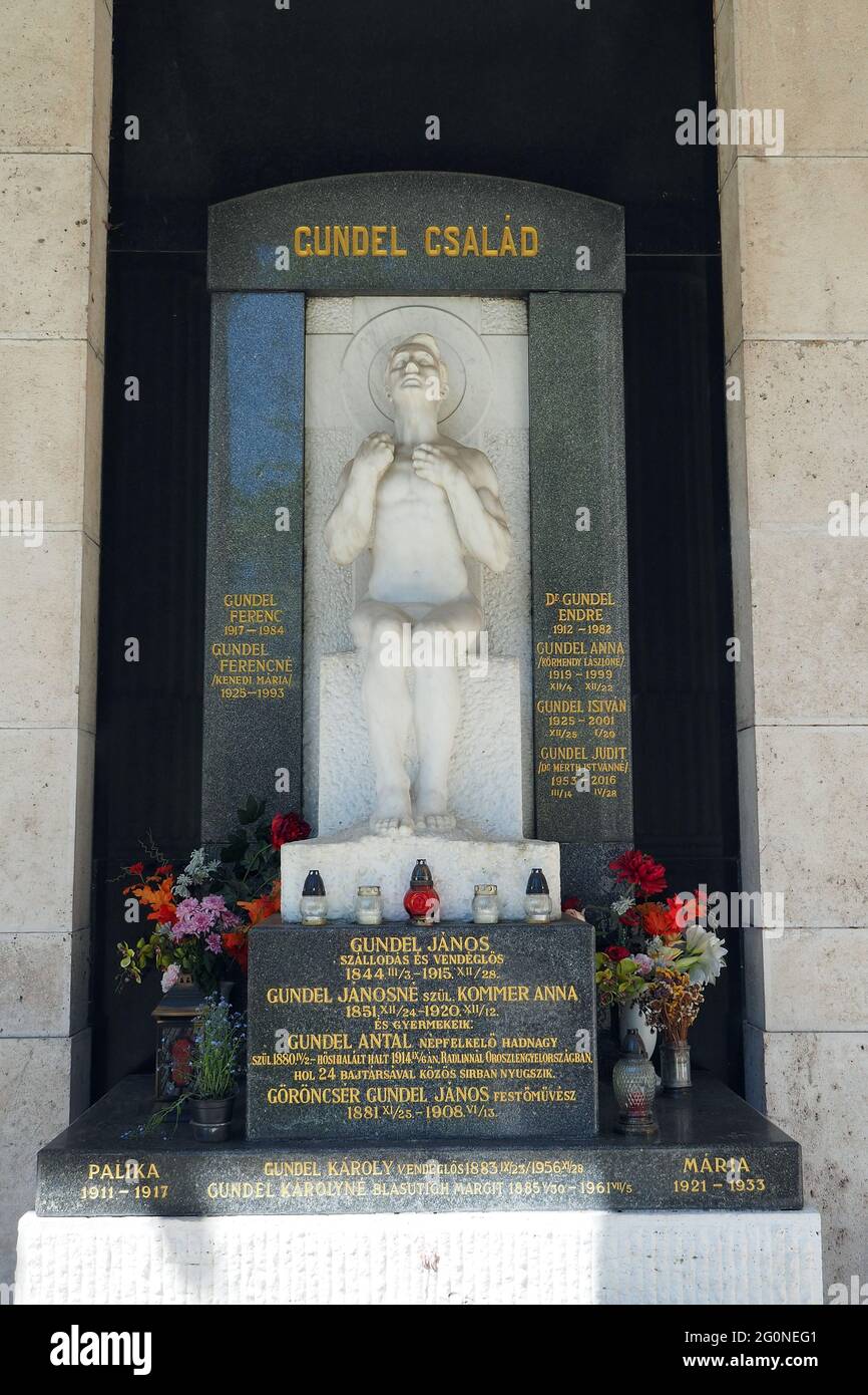Tomb of the Gundel family, Kerepesi Cemetery (Fiume Road National Graveyard), 8th District, Budapest, Hungary, Magyarország, Europe Stock Photo