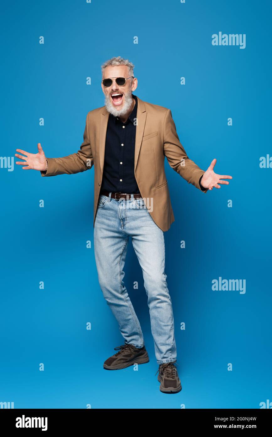 Excited bearded middle aged man hi-res stock photography and images - Alamy