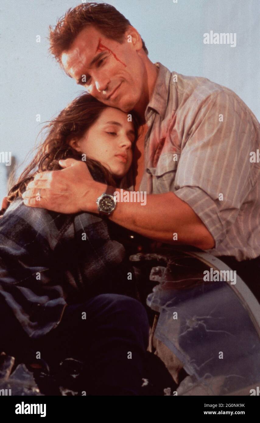 Los Angeles.CA.USA. Arnold Schwarzenegger and Eliza Dushku in ©20th Century Fox/Universal Pictures film, True Lies (1994) Director: James Cameron Screenplay: James Cameron Source:La Totale! by Claude Zidi, Simon Michaël and Didier Kaminka Ref:LMK106-SLIB010719-001 Supplied by LMKMEDIA. Editorial Only. Landmark Media is not the copyright owner of these Film or TV stills but provides a service only for recognised Media outlets. pictures@lmkmedia.com Stock Photo