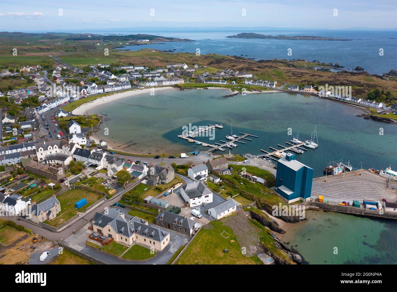 Aerial View Of Village Of Port Ellen On Islay In Inner Hebrides Aerial View Of Village Of Port Ellen On Islay In Inner Hebrides