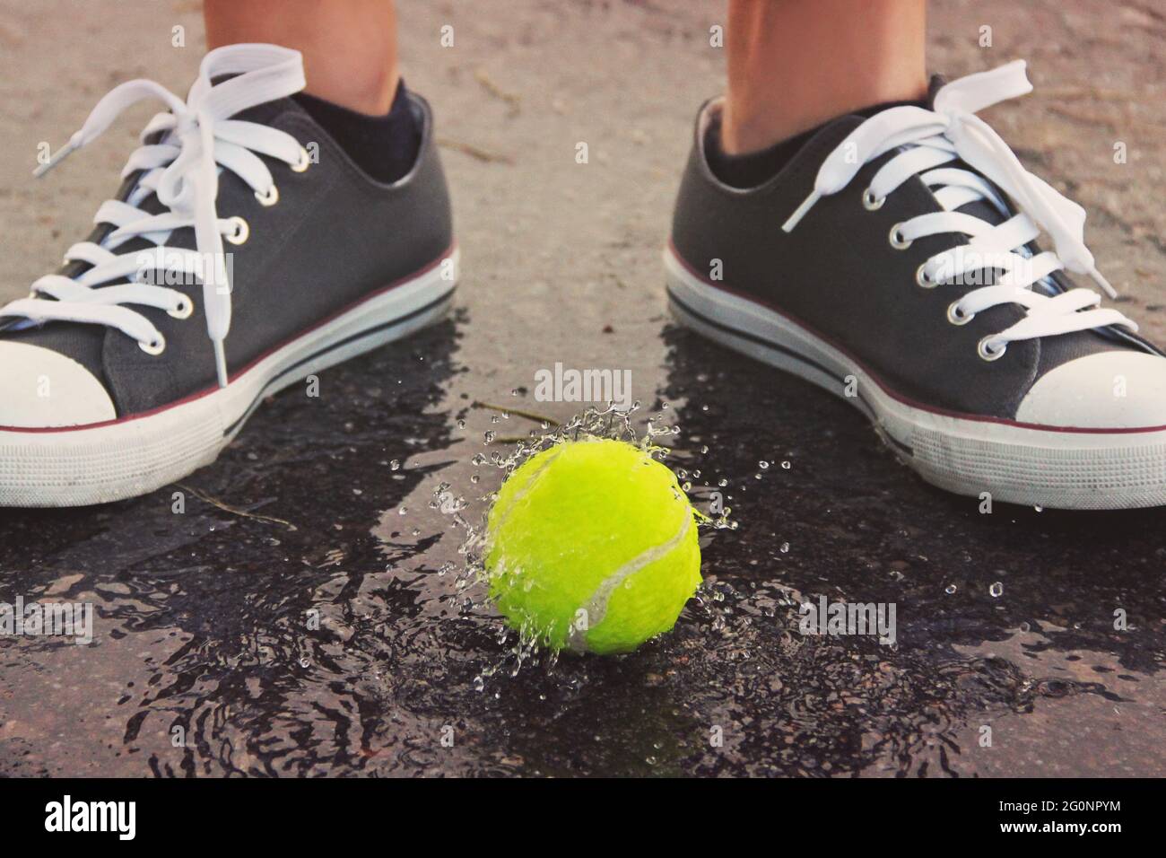 Tennis ball in the water. Tennis Ball and Water Drops Stock Photo Alamy
