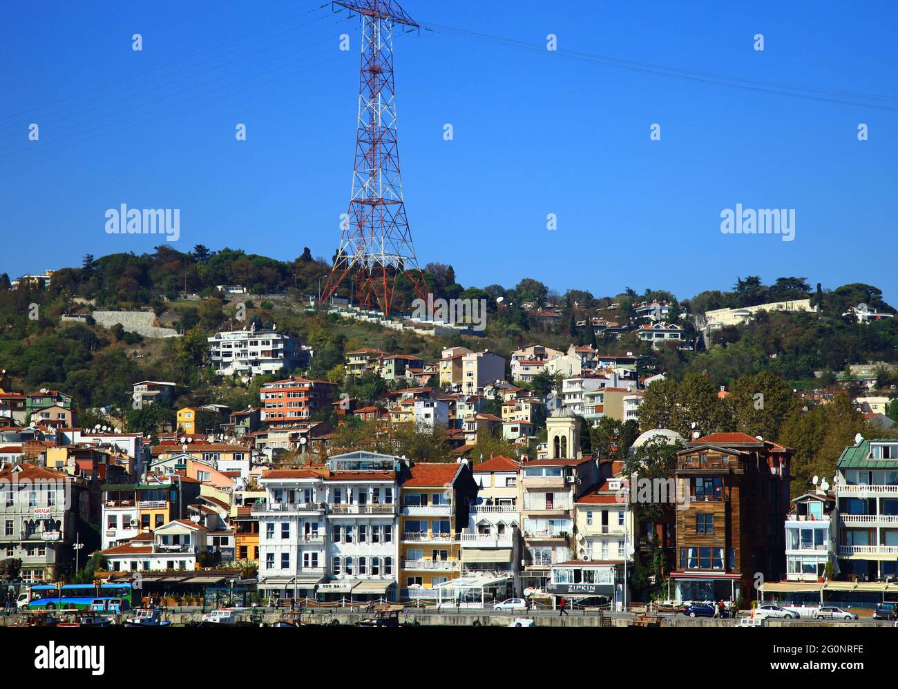 Istanbul, Turkey - 25 October, 2013: View of the Arnavutkoy in Istanbul, Turkey. Stock Photo