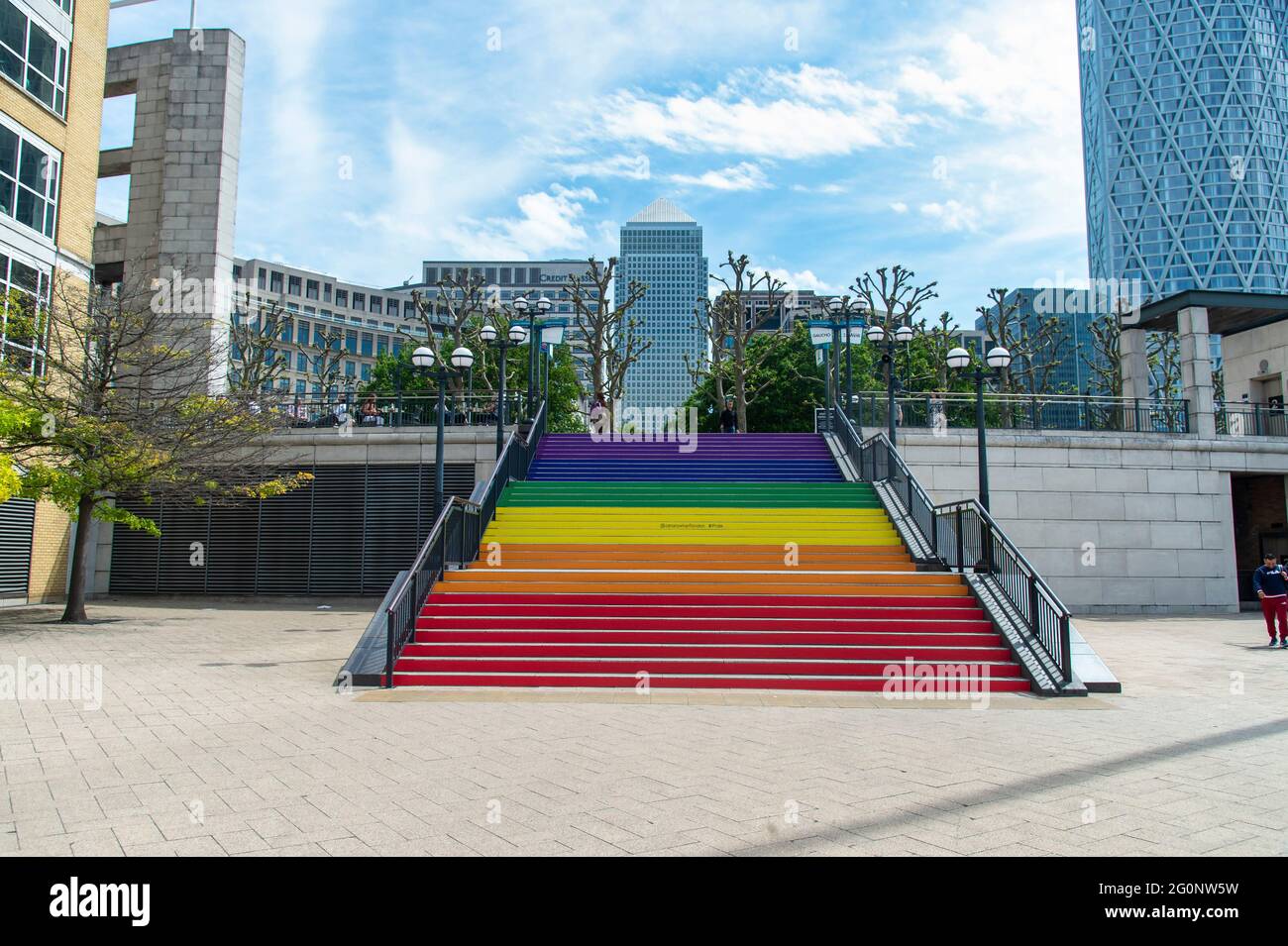 The Riverside steps have been coloured for the month with the colours ...
