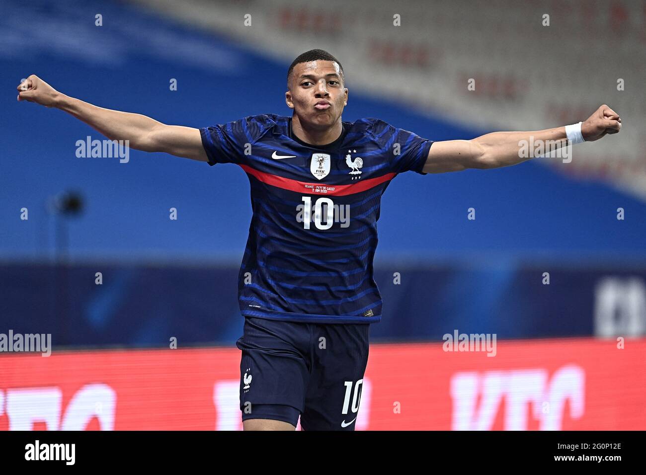 Kylian Mbappe Of France Celebrates His Goal During The International Friendly Match Between France And Wales
