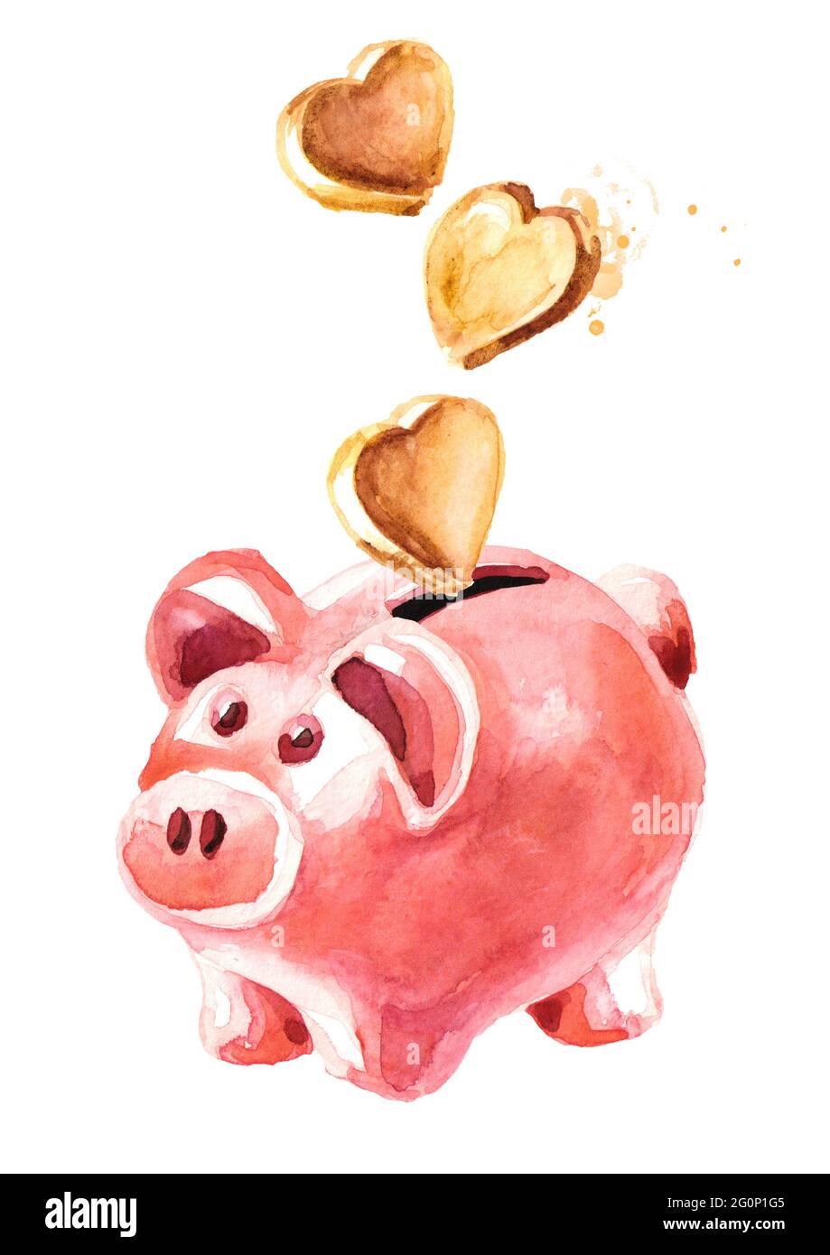 Golden Piggy Bank Isolated Stock Photo - Alamy