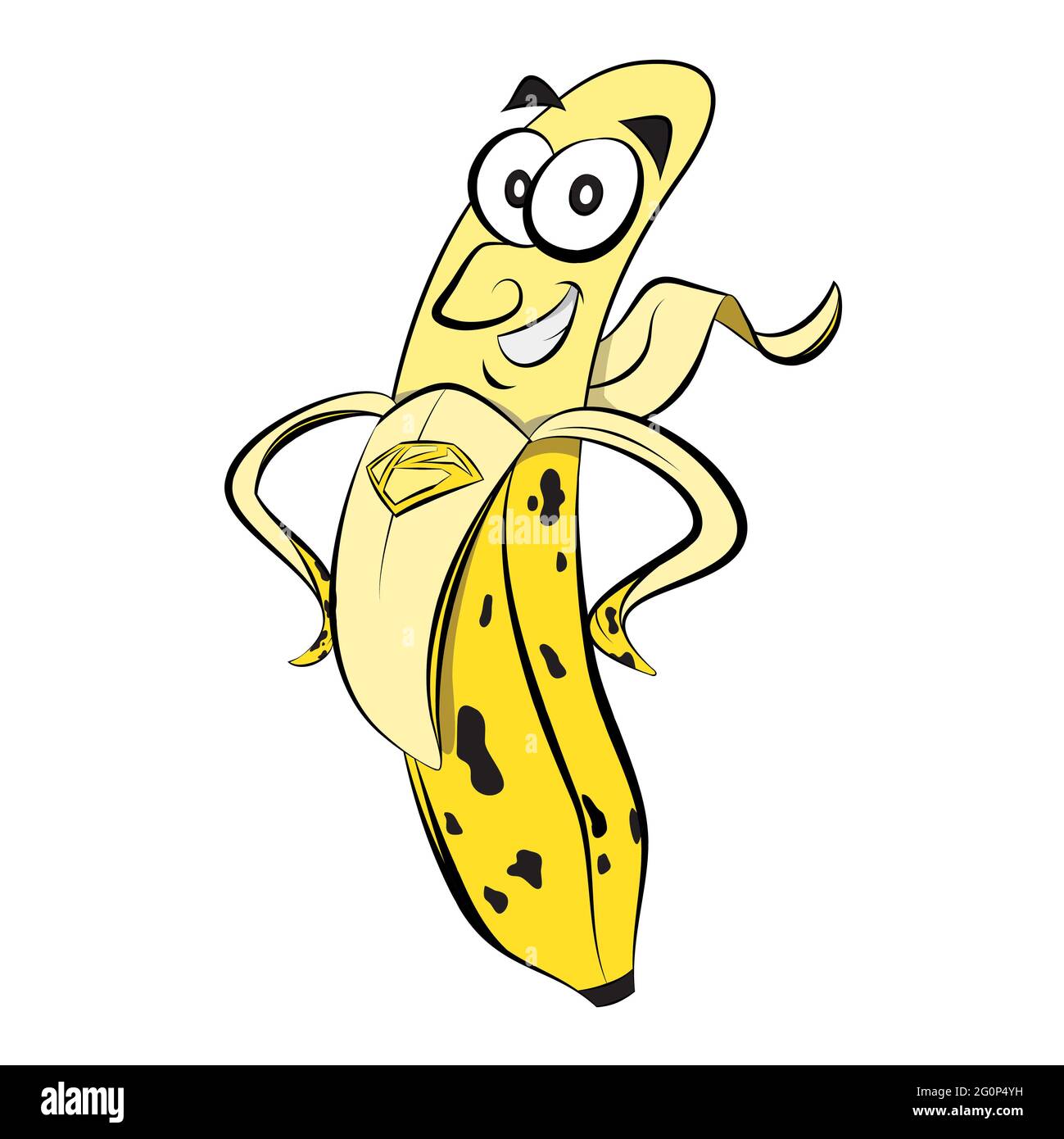 Superhero Banana Anthropomorphic Concept. Healthy Fruits and Vegetable ...