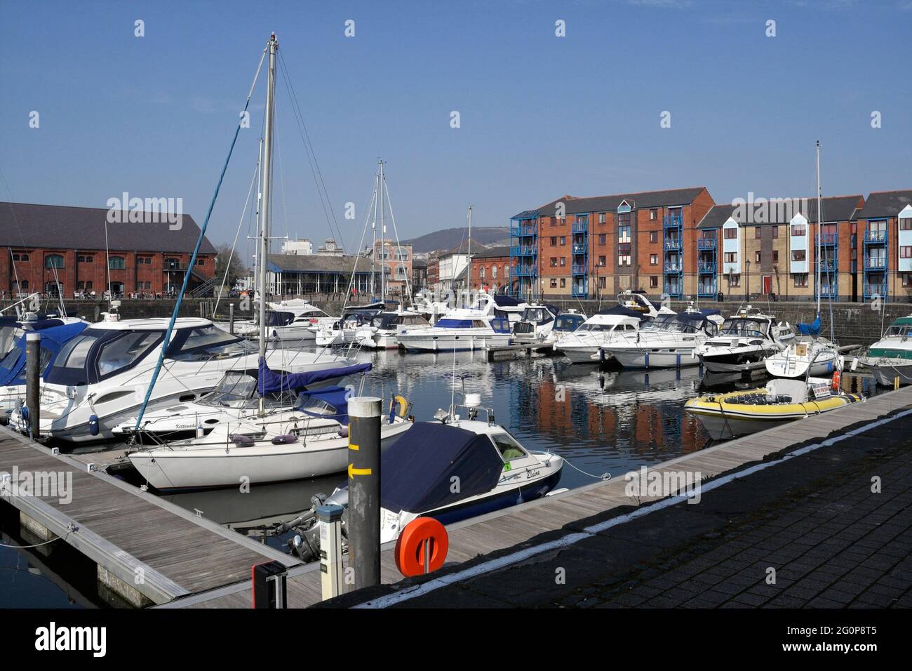 Swansea marina in the old town dock Wales UK Stock Photo Alamy