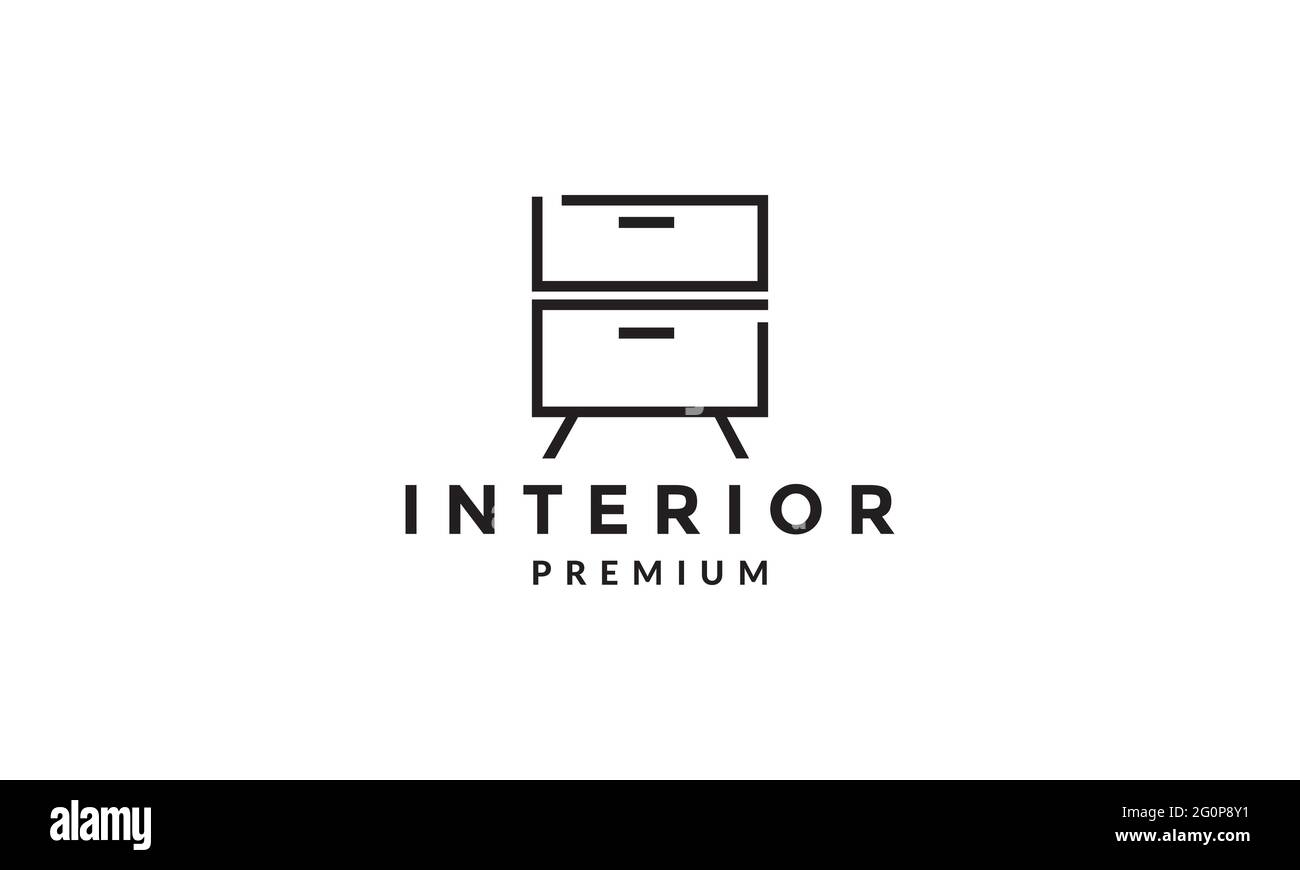 lines interior table shelf logo symbol vector icon illustration graphic