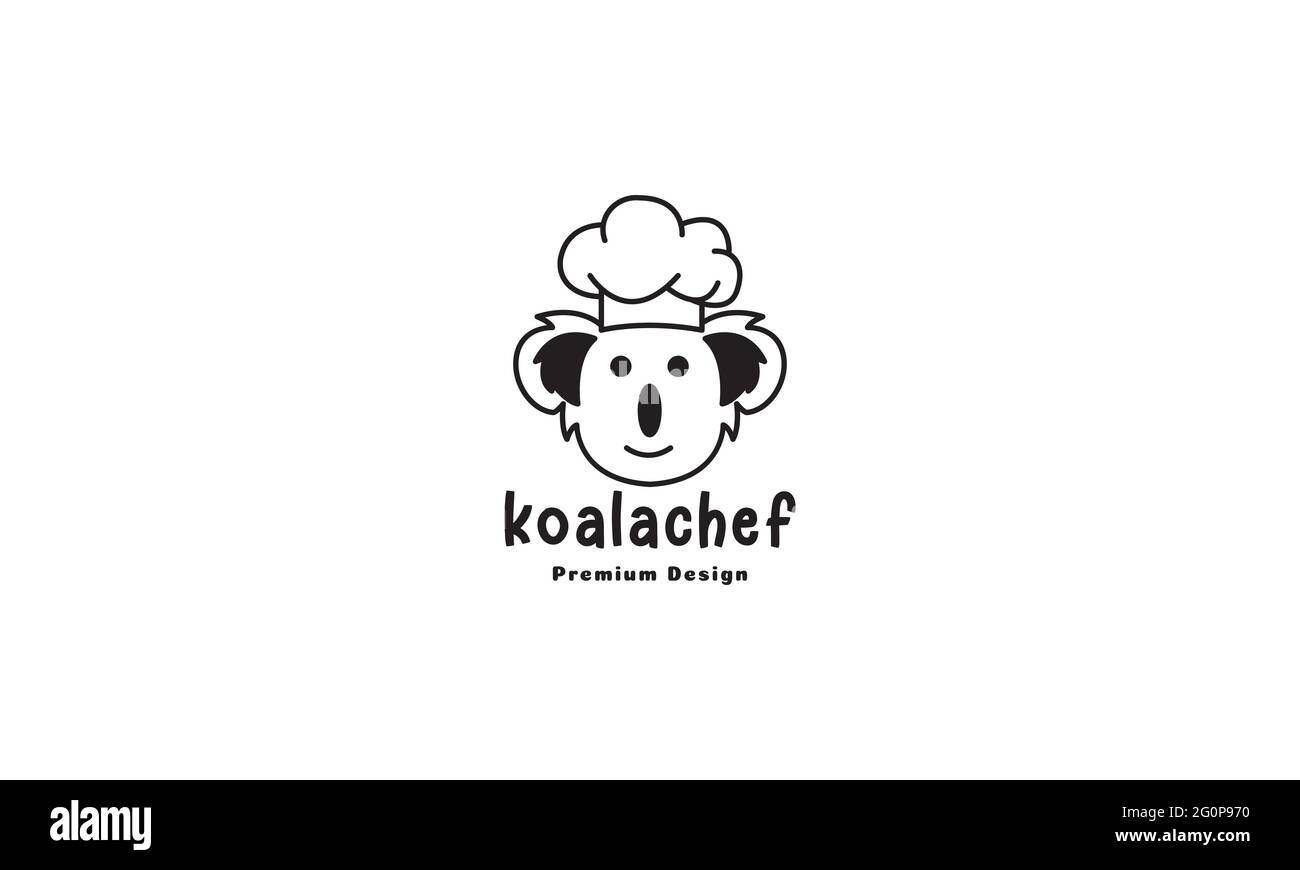 koala chef logo symbol vector icon illustration graphic design Stock ...