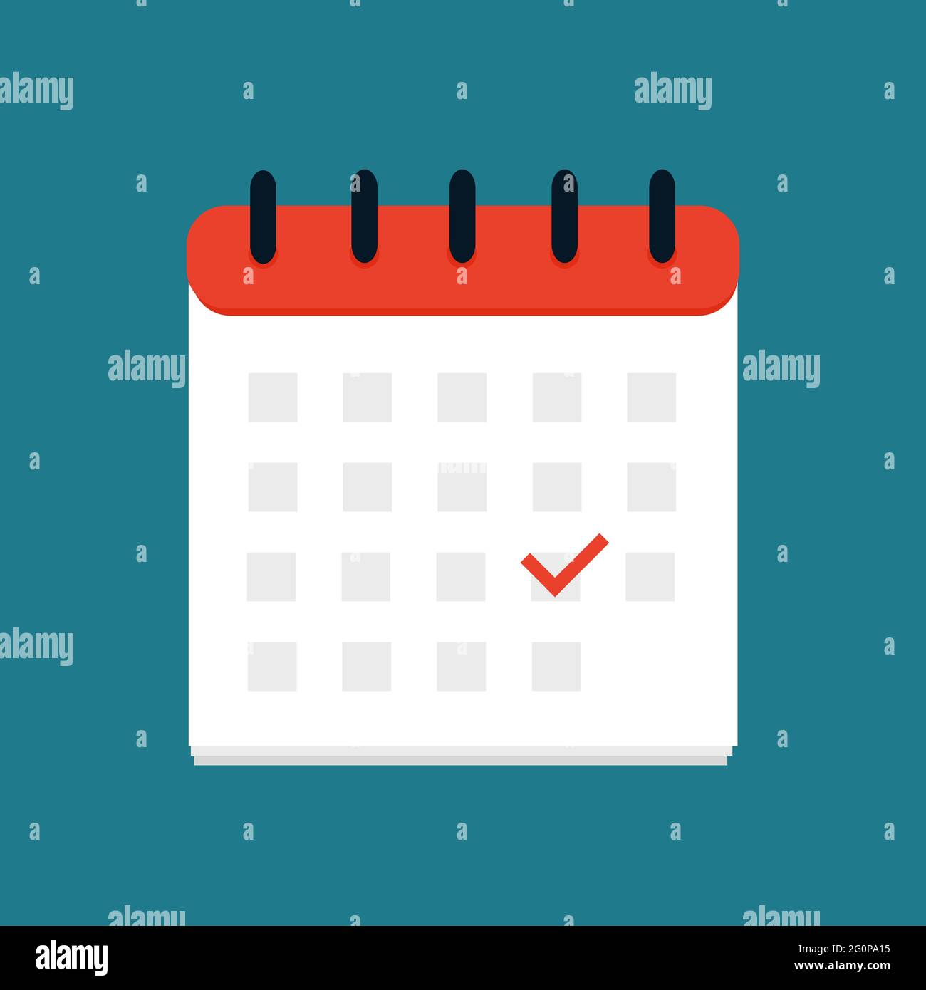 Calendar with check marks illustration. Schedule, date, planner. Vector illustration Stock Vector