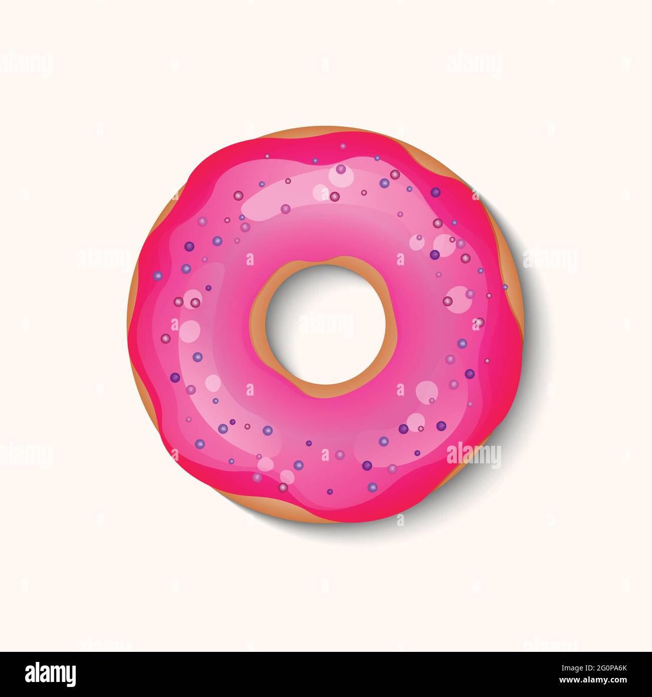 Donut with color icing and multicolored powder isolated on a white ...
