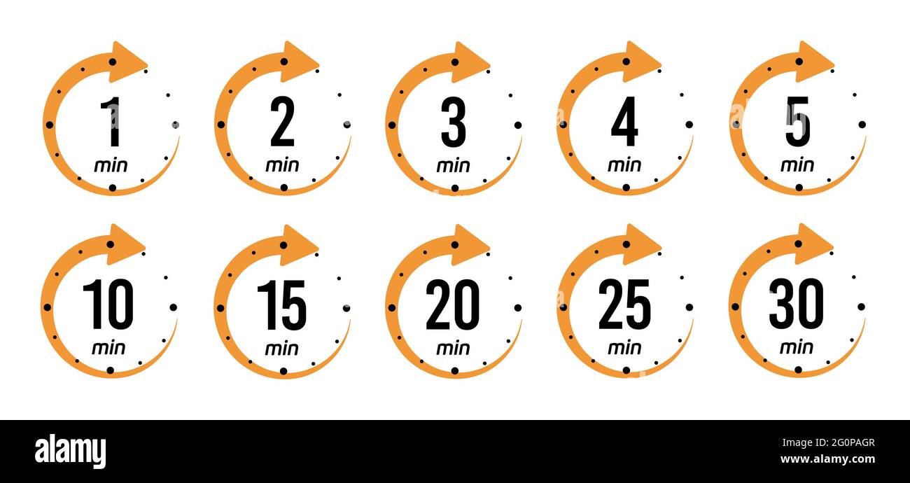 Vector Timer - Easy Change Time Every One Minute. Stock Vector