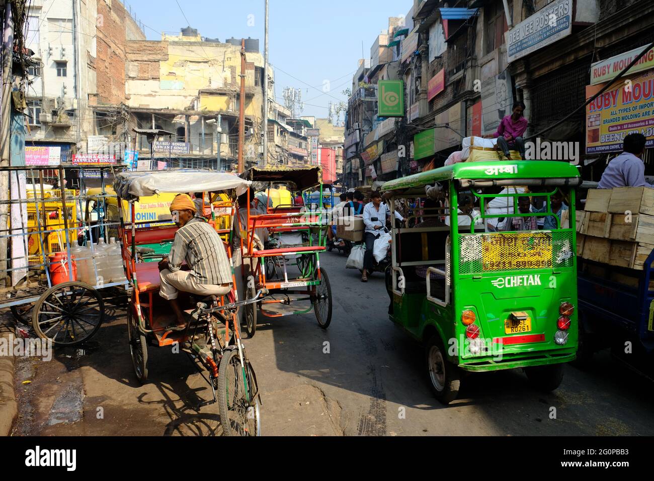 India Delhi - Daily Street Life of Old Delhi Stock Photo