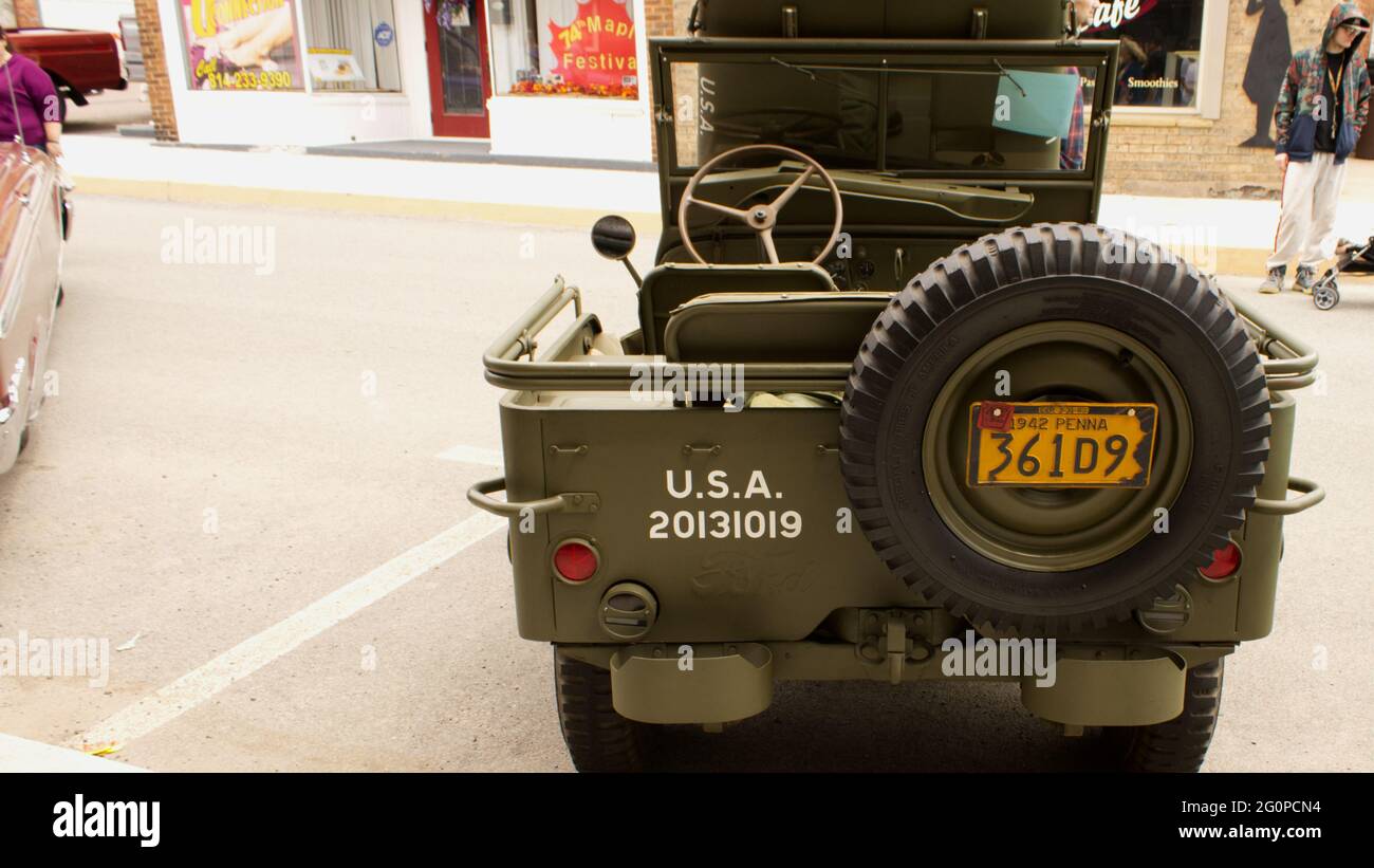 An Old Unites States Army Jeep Stock Photo
