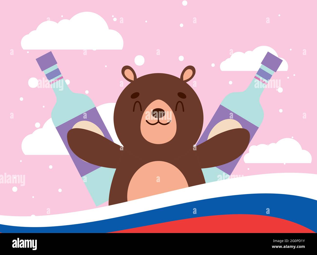Russian bear and liquor bottles character Stock Vector Image & Art Alamy