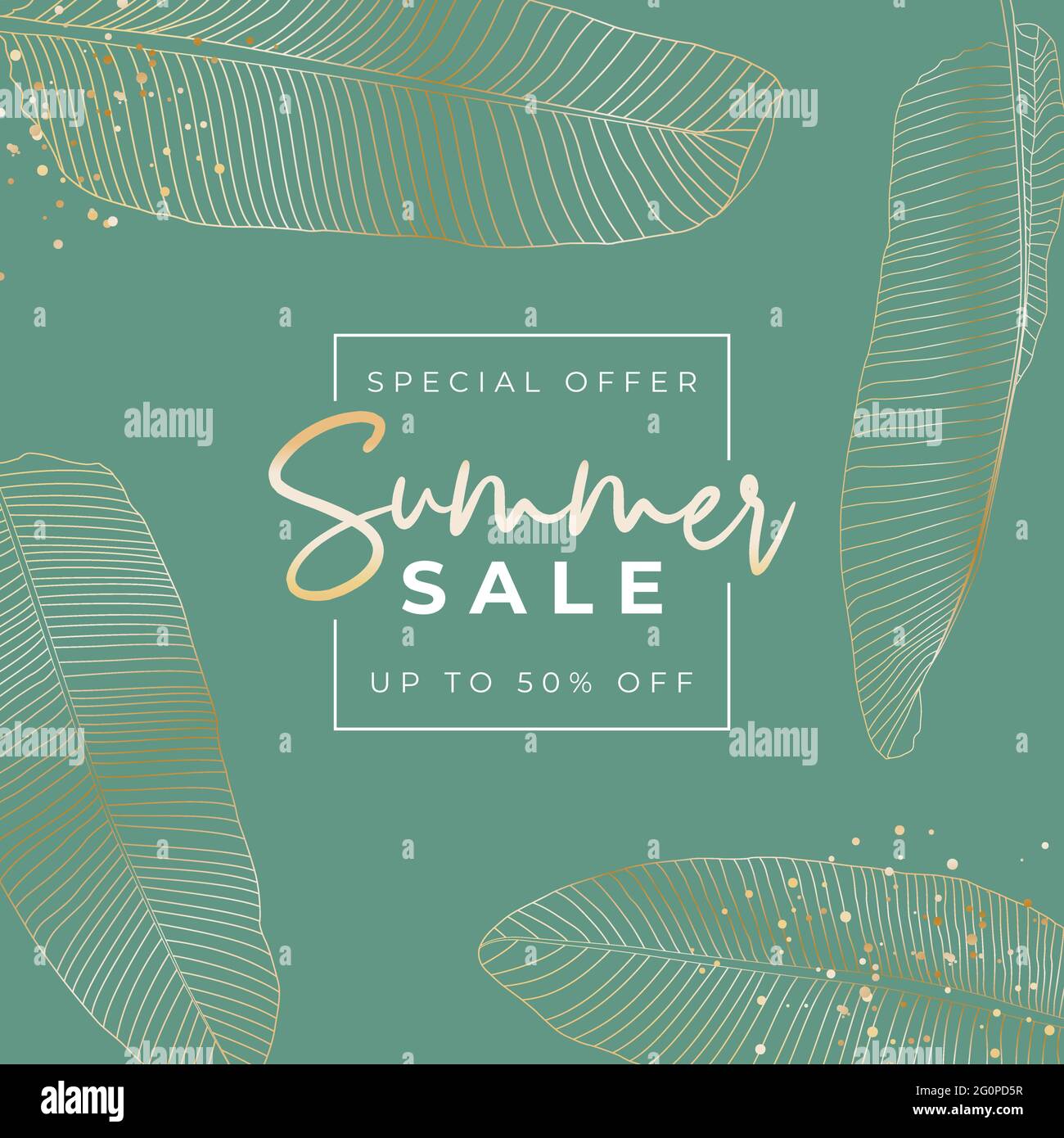Summer sale poster. Natural Background with Tropical Palm Leaves ...