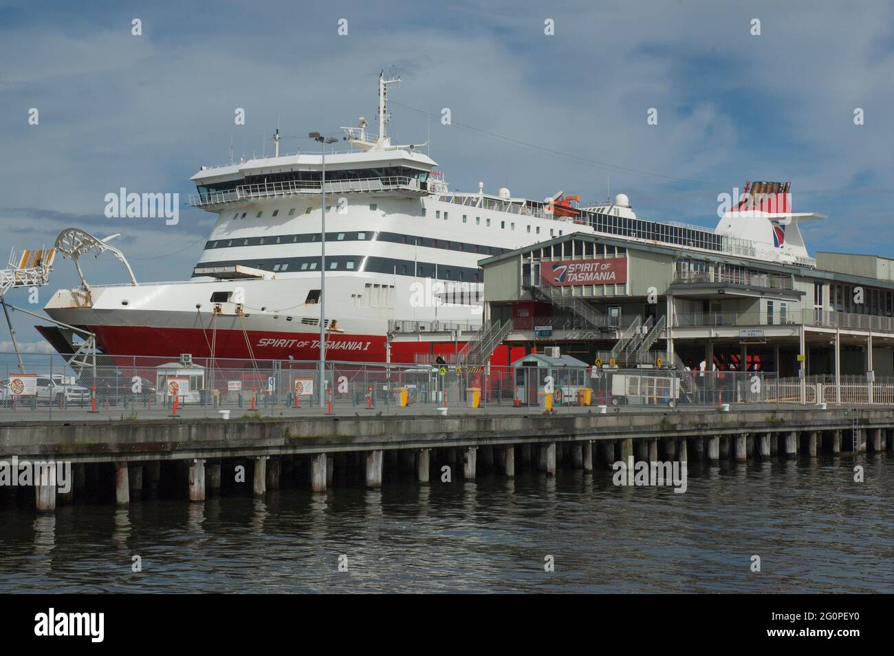 Spirit of Tasmania Ro-Ro ferry berthed at Station Pier, Port Melbourne, Victoria, Australia Stock Photo