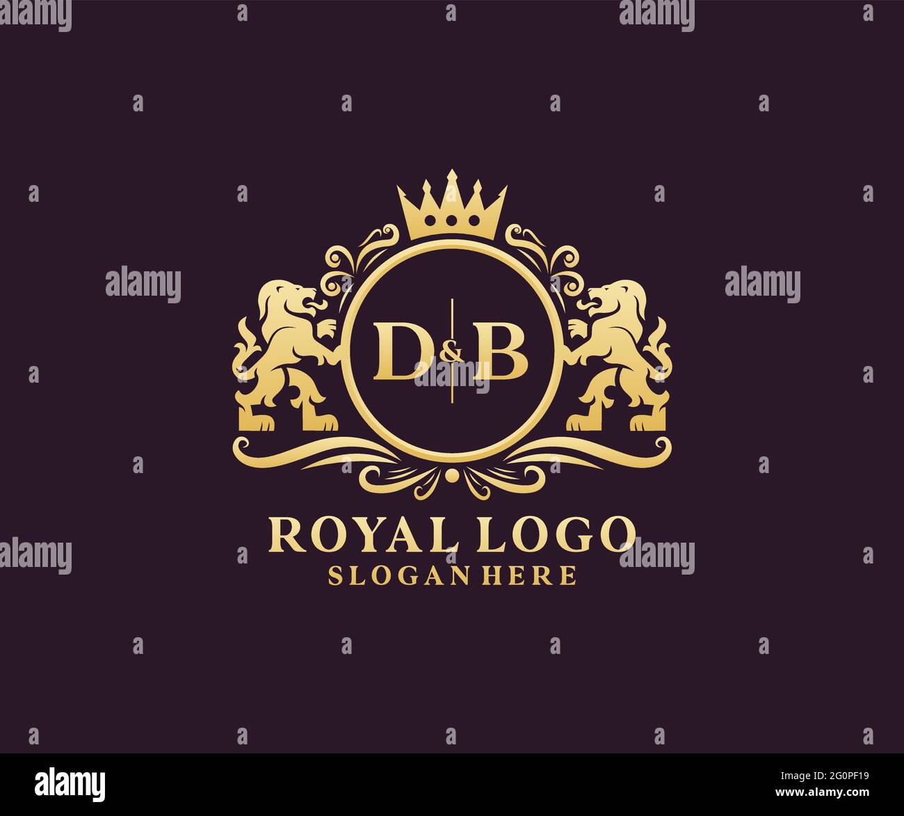 DB Letter Lion Royal Luxury Logo template in vector art for Restaurant ...