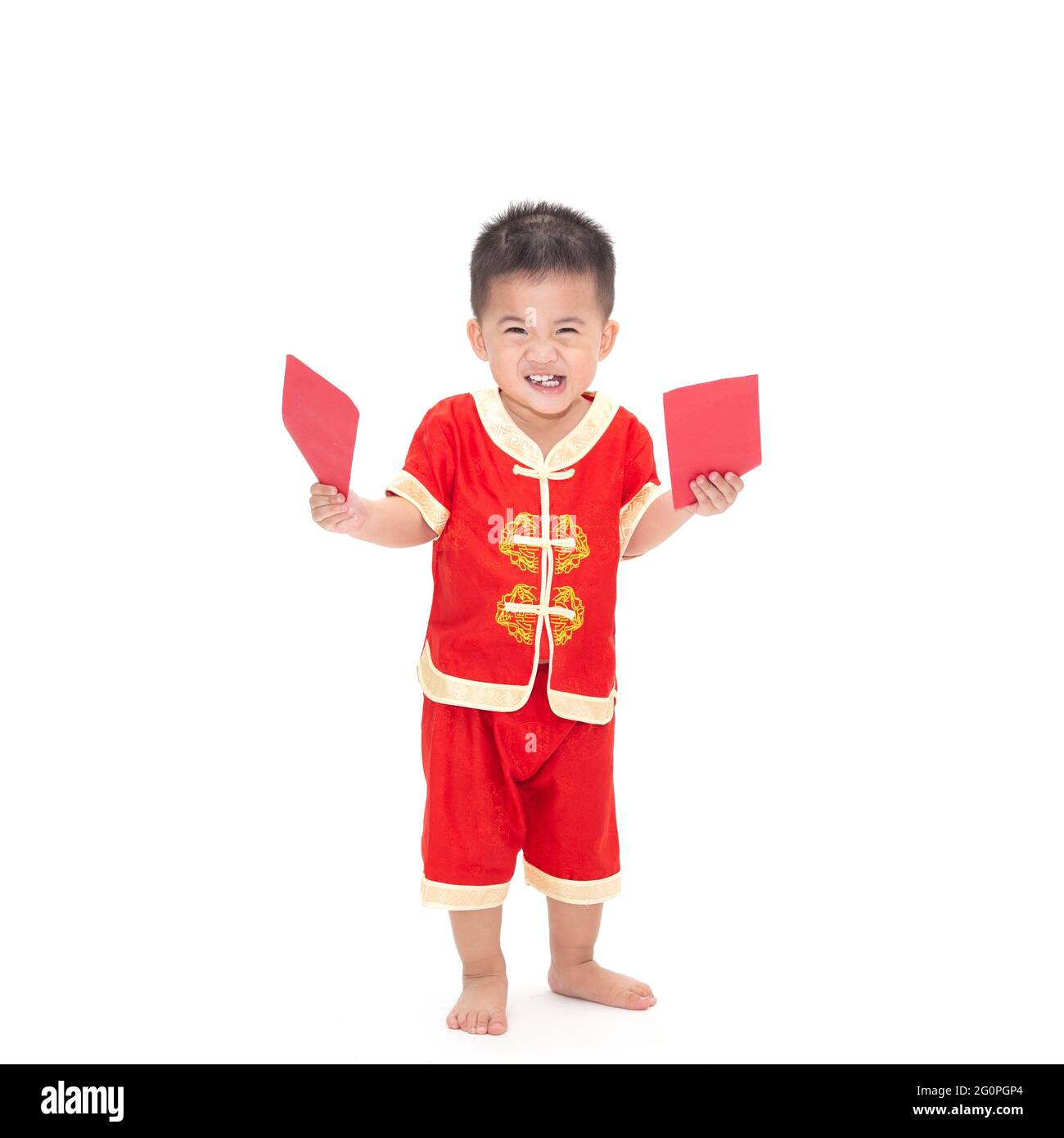 Thai Money In Red Envelope On White Background Chinese New Year