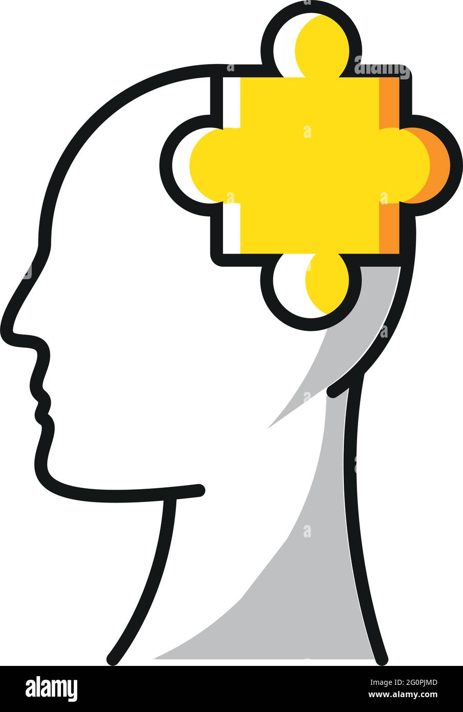 profile brain head Stock Vector