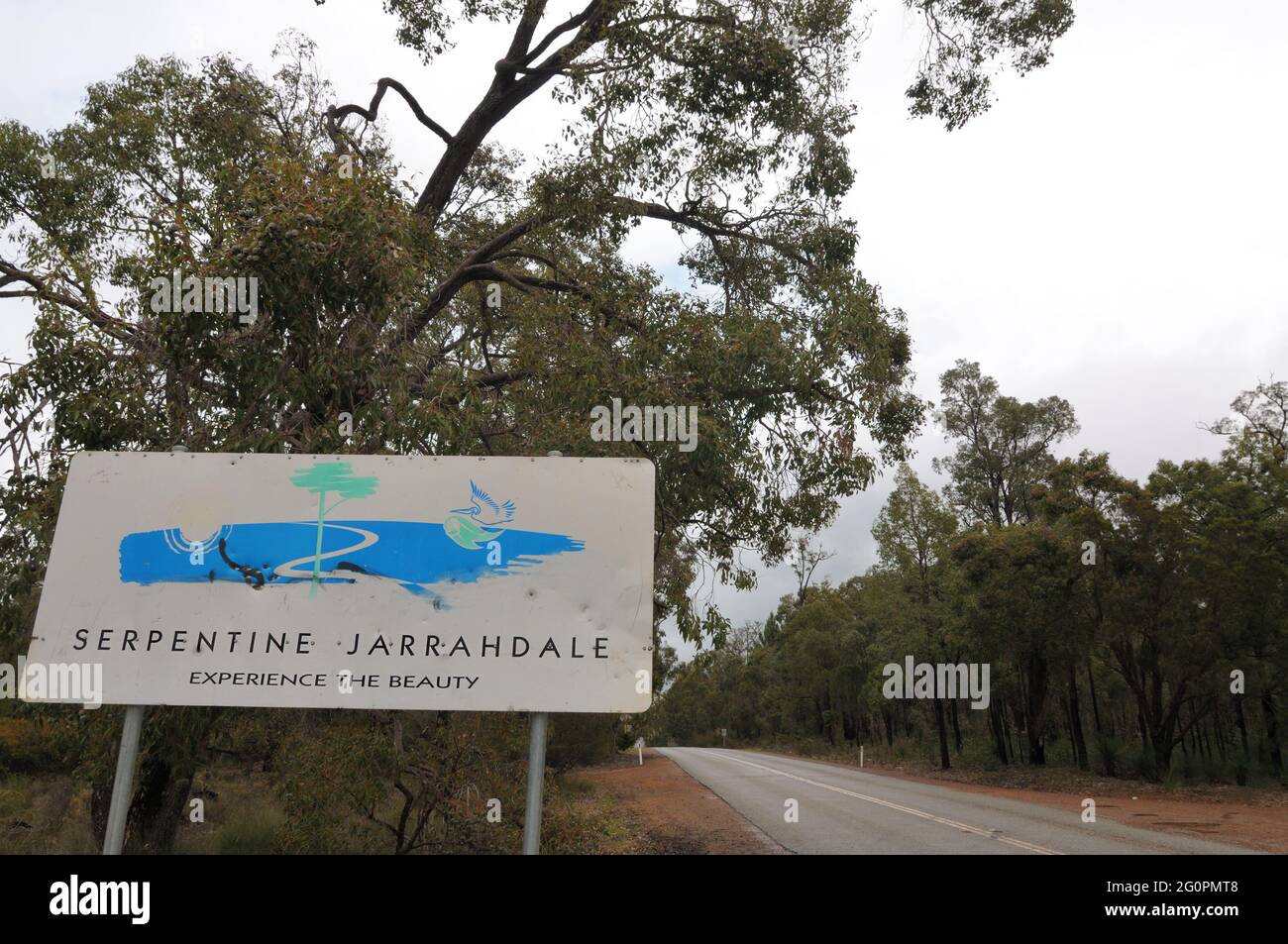Serpentine Jarrahdale sign in south west Western Australia Stock Photo