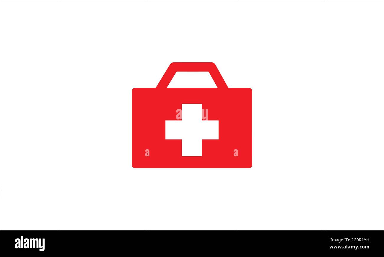 First aid Medical kit bag icon logo design vector illustration template Stock Vector