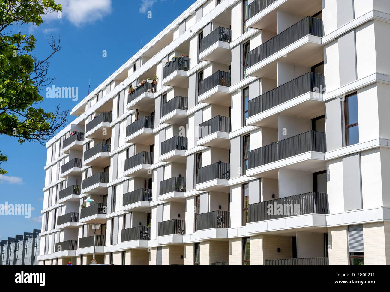 Modern apartment building seen in Berlin, Germany Stock Photo