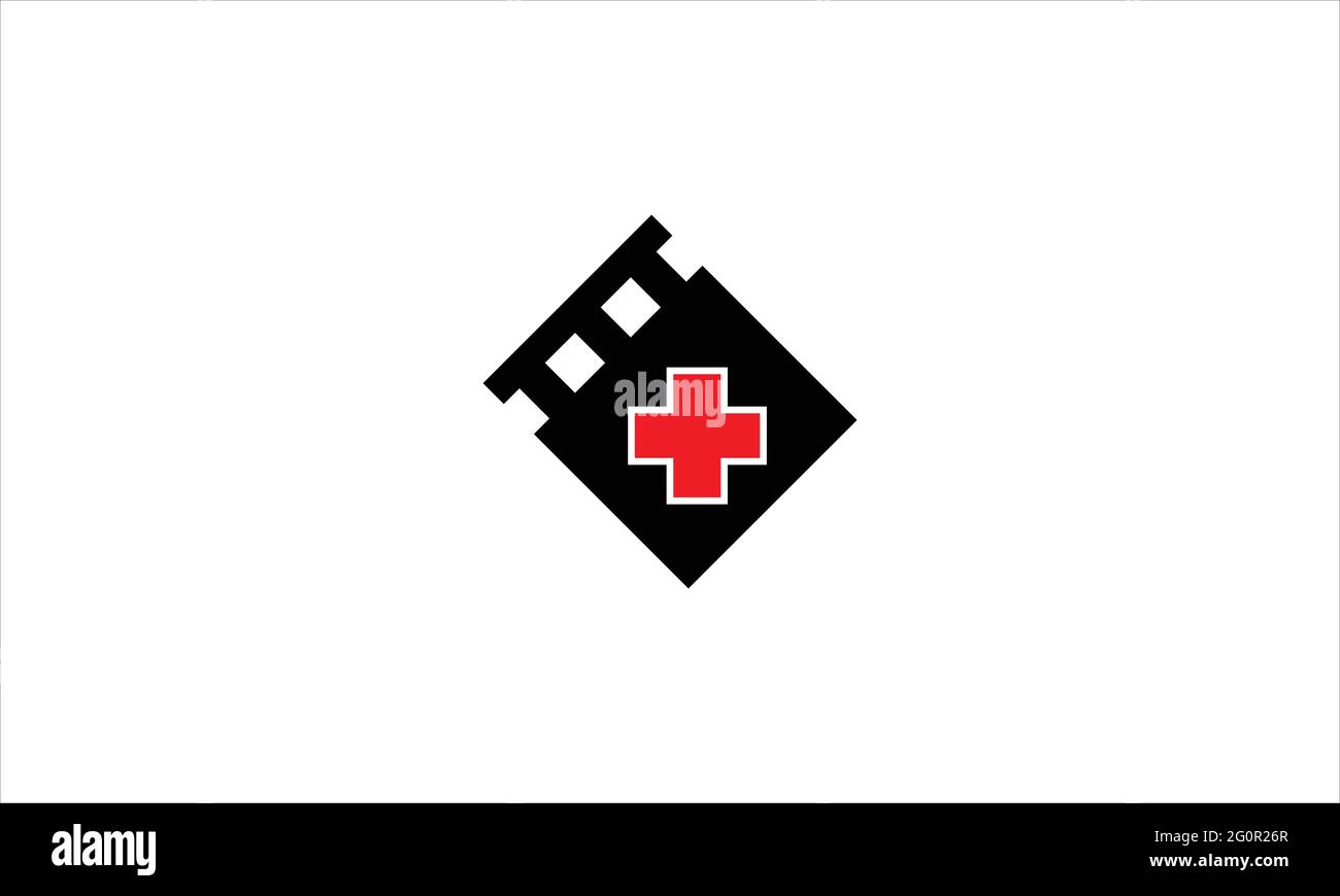 Medical Emergency cross symbol with  Film strip icon Logo design illustration Stock Vector