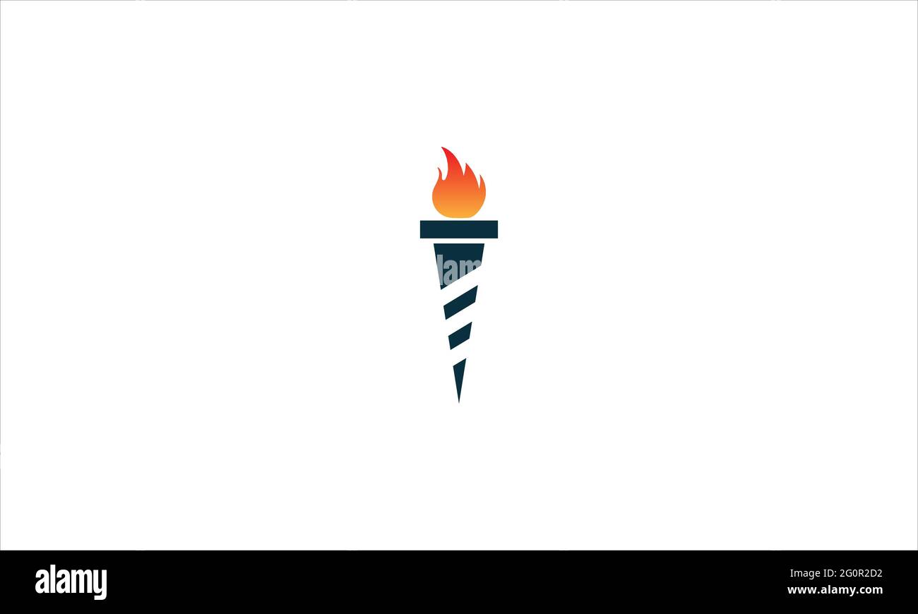 Torch flame Fire vector icon logo template illustration Stock Vector